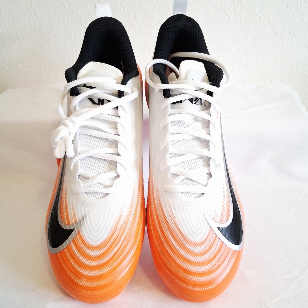 Nike Vapor Speed 3 White Orange Football Cleats - Picture 6 of 11